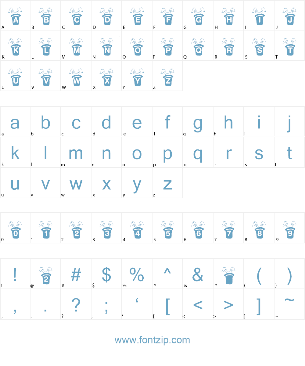 KR Magic Rabbit Font Character